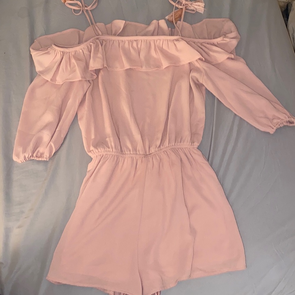 Light pink romper off the shoulder size small
